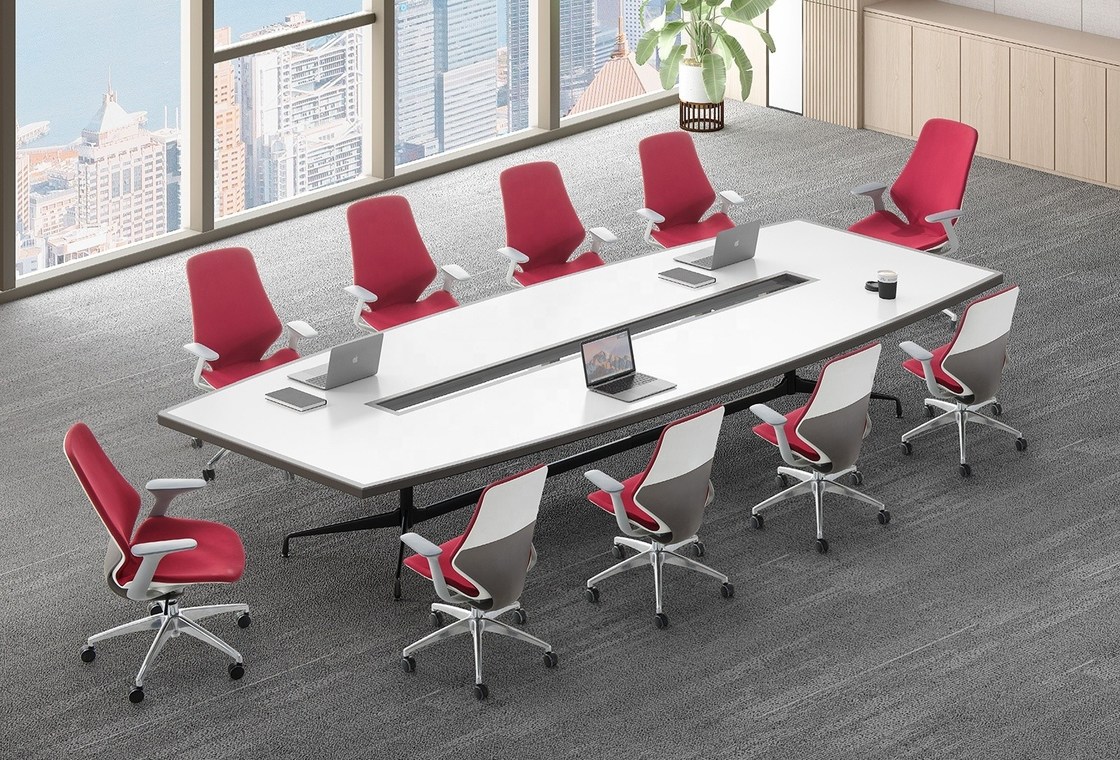 Luxury White Frame Office Chair Comfortable Boss Reclining Swivel Chair for Executive