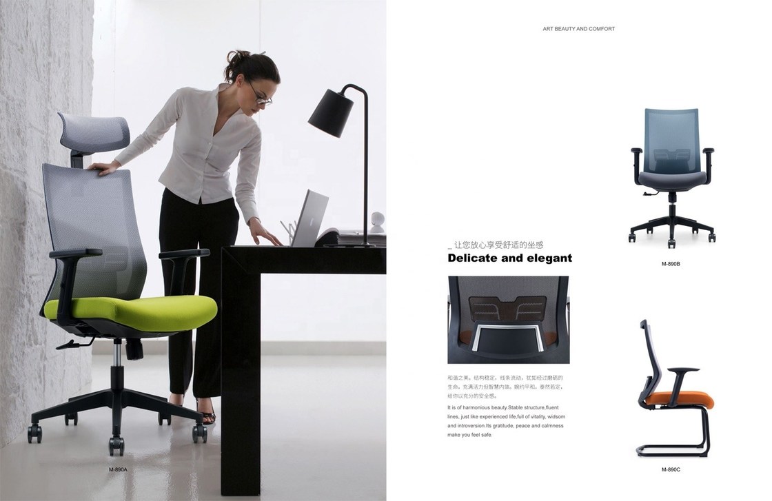 Chế độ hỗ trợ tay và hỗ trợ đầu có thể điều chỉnh ghế văn phòng lưới cho thiết kế ergonomic cao cao hiện đại