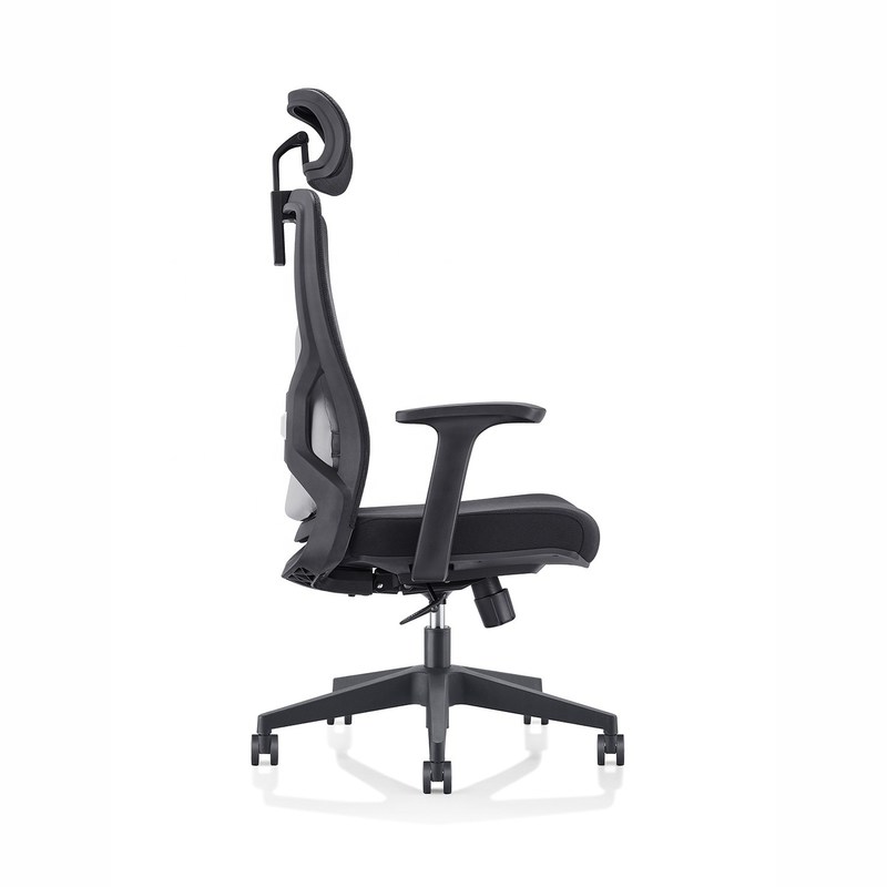 High Black Mesh Fabric Office Chair with Lumbar Support and BIFMA Standard Certificate