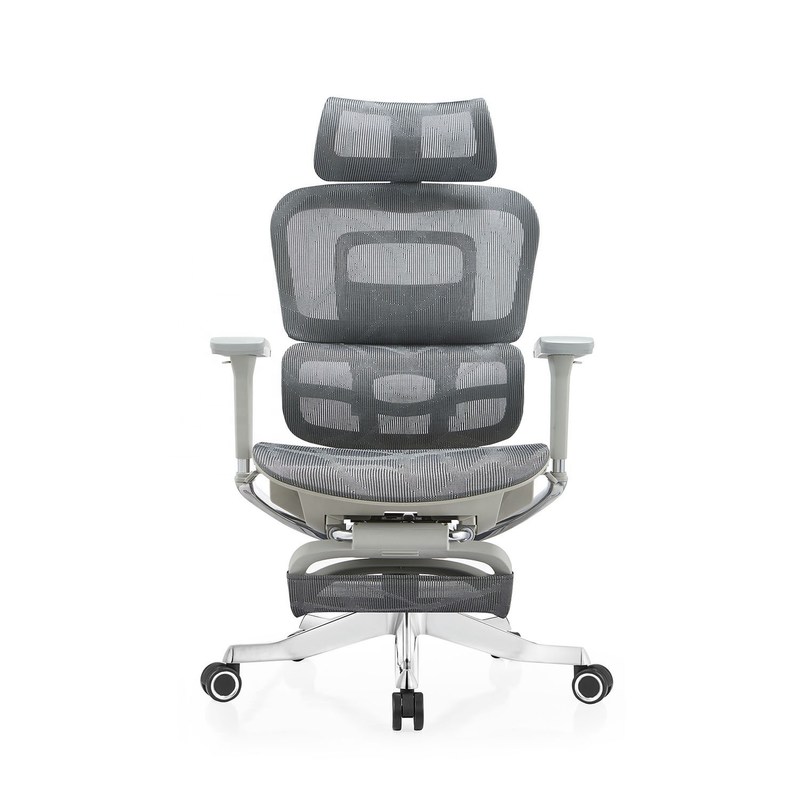 Full Mesh Adjustable Height Gray Office Chair for Easy Movement and Comfortable Work