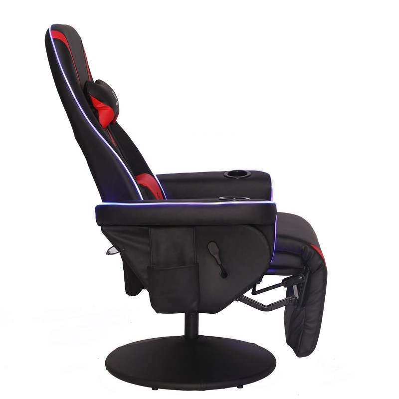 Chiếc ghế sofa chơi game màu đen / xanh sang trọng với đèn LED cầm cốc và chân