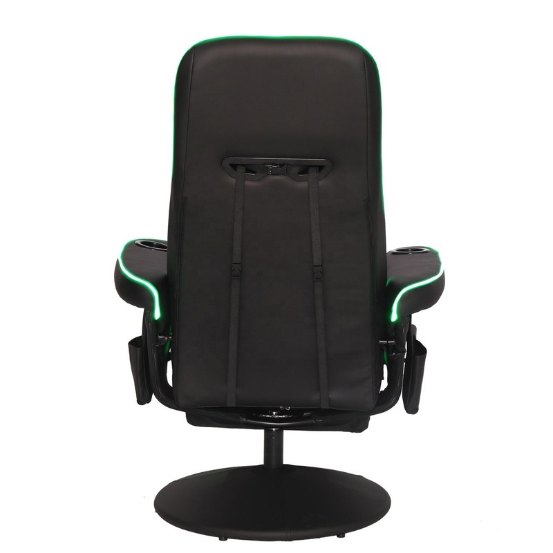 Chiếc ghế sofa chơi game màu đen / xanh sang trọng với đèn LED cầm cốc và chân